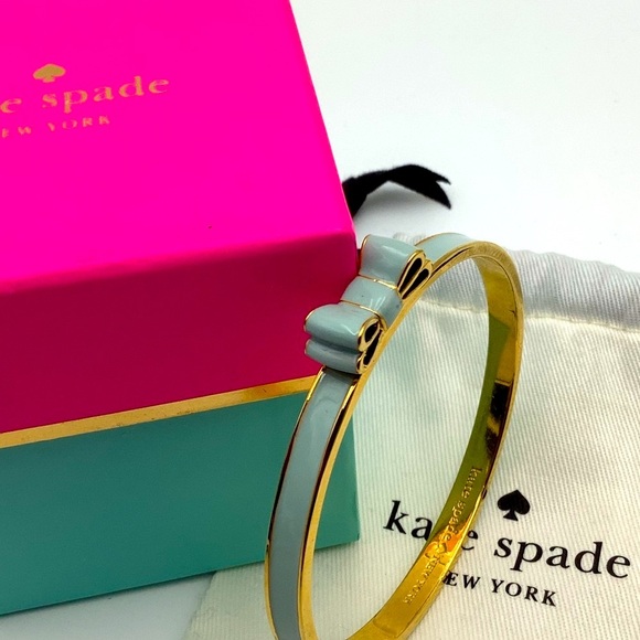Kate Spade Blue Bow Bangle Bracelet - Picture 1 of 3